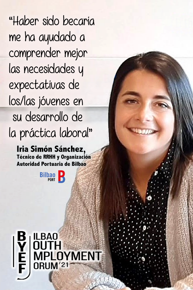 Iria Simón, Técnico de RRHH y organización de Bilbao Port en BYEF Bilbao Youth Employment Forum 21