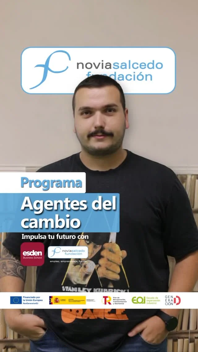 🚀 Forma parte de la próxima generación de líderes digitales.

Esden Business School (@esdenbs) y Fundación Novia Salcedo nos hemos unido para lanzar el programa "Agentes del Cambio", una iniciativa transformadora financiada por los Fondos Next Generation EU.

📌 ¿Nuestro objetivo? Impulsar la transformación digital de las pymes vascas y mejorar la empleabilidad de jóvenes talentos como tú.

El programa combina formación en el aula y experiencia directa en empresas.

📲 Descubre más e inscríbete a través del enlace en nuestro perfil.

Lidera la transformación digital.

---

🚀 Lider digitalen hurrengo belaunaldiko kide izan.

Esden Business School-ek eta Novia Salcedo Fundazioak bat egin dugu "Agentes del Cambio" programa abiaratzeko, Next Generation EU funtsek finantzatutako ekimen eraldatzailea.

📌 Gure helburua? Euskal ETEen eraldaketa digitala bultzatzea eta zu bezalako talentu gazteen enplegagarritasuna hobetzea.

Programak ikasgelako prestakuntza eta enpresetan esperientzia zuzena uztartzen ditu.

📲 Informazio guztia aurkitzeko eta izena emateko sartu profileko estekaren bidez.

Eraldaketa digitalaren liderra izan.

#AgentesDelCambio #TransformaciónDigital #NextGenerationEU #JuventudConFuturo #LiderazgoDigital